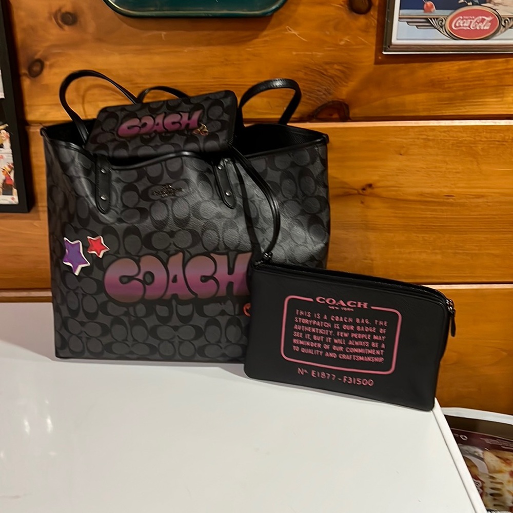 Coach tote 3 pieces set